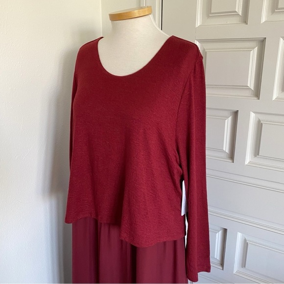 NWT Soft Surroundings Cassie Dress Long Maxi Chiffon Cabernet Size XL 1X 2X 3X - Picture 7 of 16